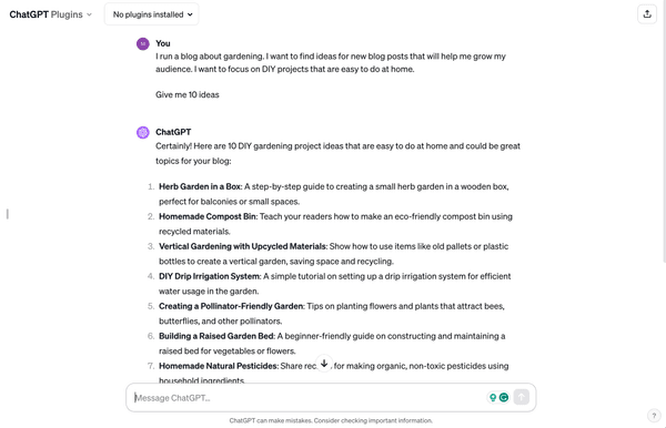 Doing AI Brainstorming with ChatGPT